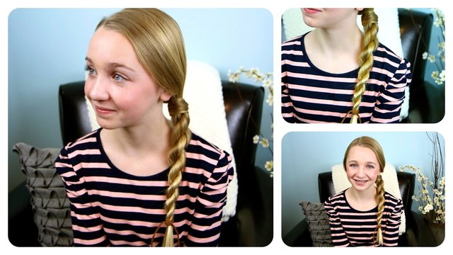 Rope braid School Girl Hairstyle