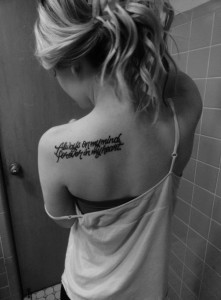 Sexy Quotes Tattoo Designs on back