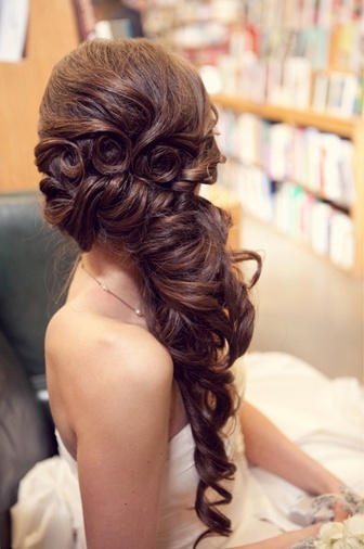 Side Pony Tail Wedding Hairstyles for Long Hair