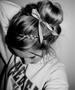Messy Bun hairstyle with bands