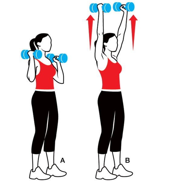 Alternating shoulder press exercise