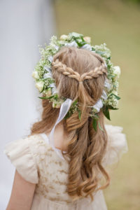 Braided half updo Flower Girl Hairstyle