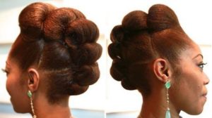 Cinnamon roll updo hairstyle