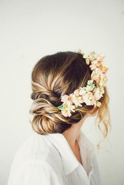 Curly low bun Flower Girl Hairstyle