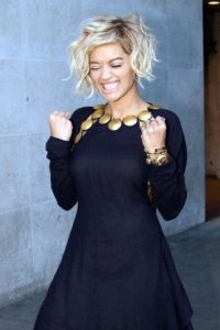 Rita Ora Short Curly Bob Hairstyle