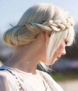 Rope braided updo hairstyle