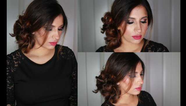 Rosette side updo hairstyle