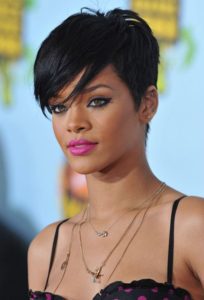 Side Swept Pixie Hairstyle Rihanna