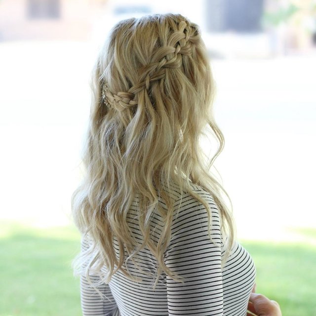 Waterfall braid - Long Hair Party Hairstyle